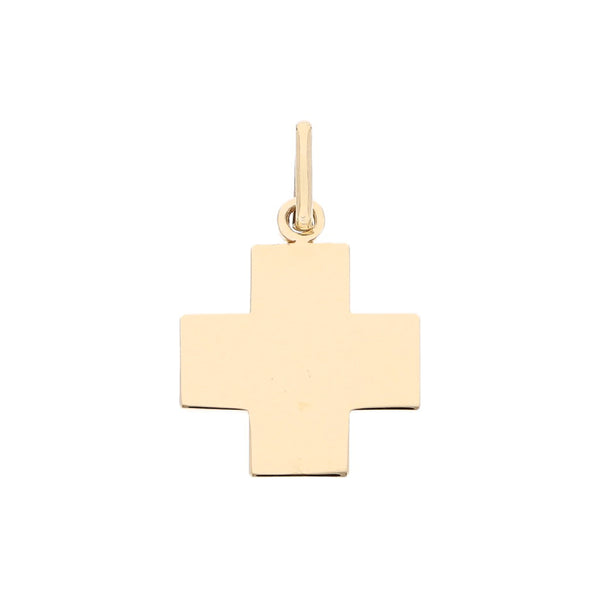 Cruz lisa en oro amarillo 14 kilates.