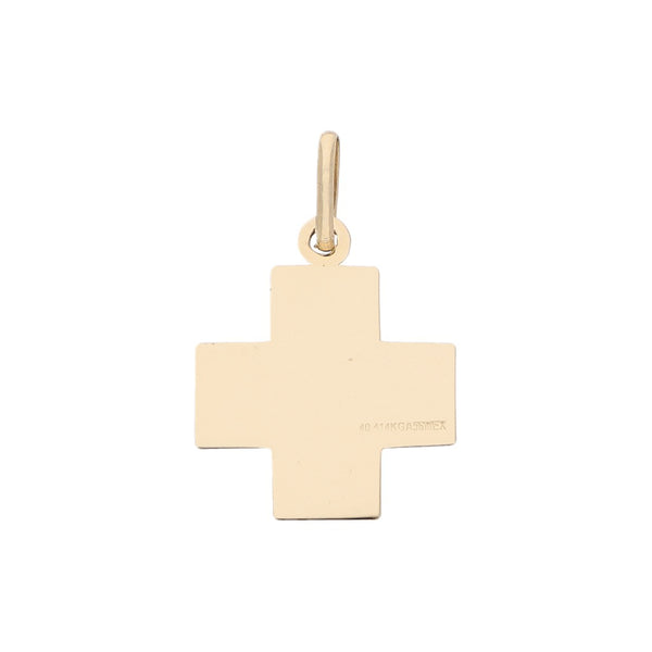 Cruz lisa en oro amarillo 14 kilates.