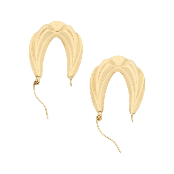Arracadas huecas en oro amarillo 14 kilates.