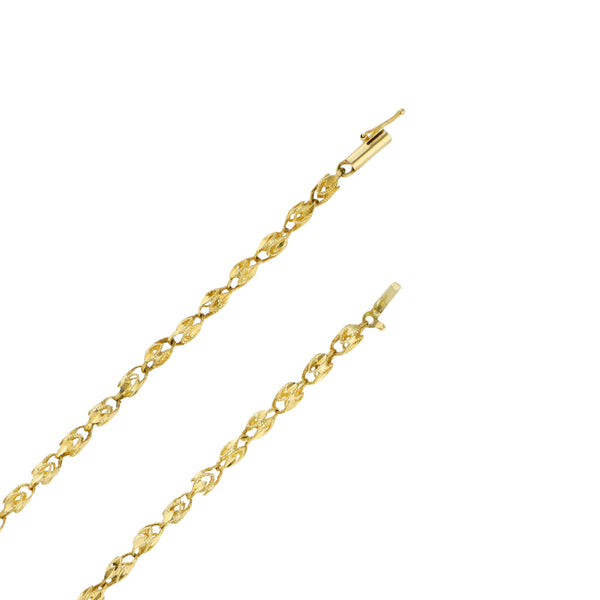 Collar eslabón calado en oro amarillo 14 kilates.