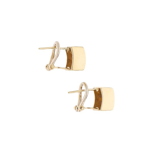 Aretes diseño especial con sintéticos en oro amarillo 14 kilates.