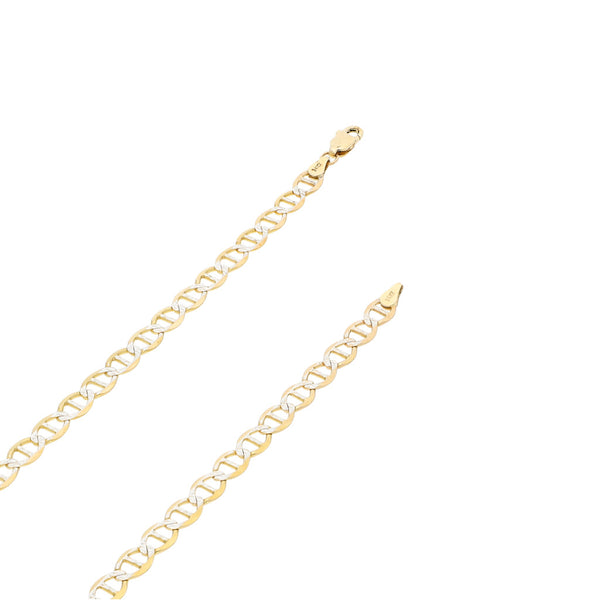 Collar eslabón nudo marino platinado en oro amarillo 14 kilates.