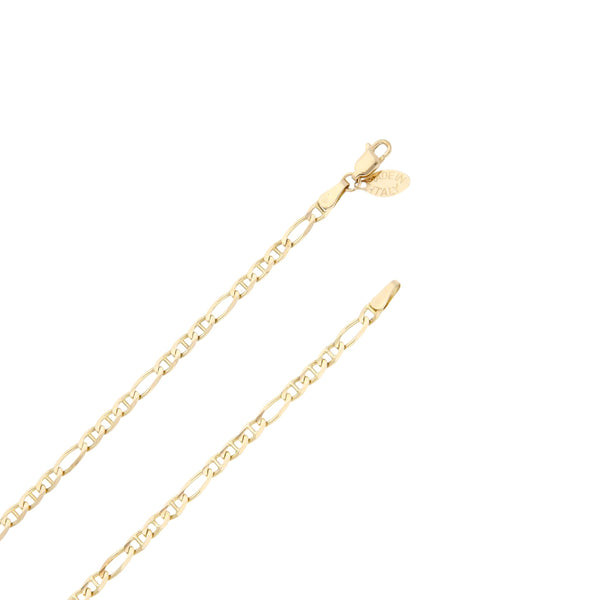Collar eslabón combinado en oro amarillo 14 kilates.