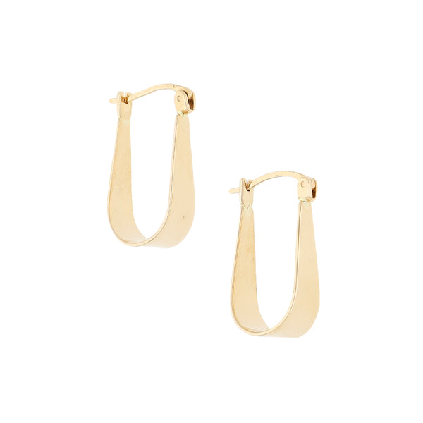 Arracadas lisas en oro amarillo 14 kilates.