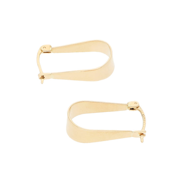 Arracadas lisas en oro amarillo 14 kilates.