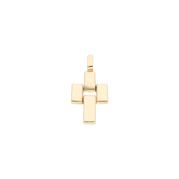 Cruz articulada en oro amarillo 14 kilates.