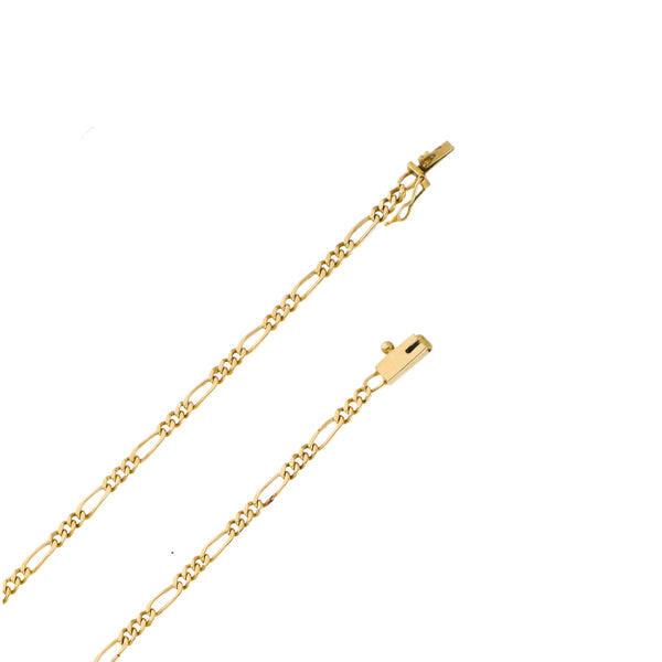 Collar de tres eslabones por uno en oro amarillo 14 kilates.