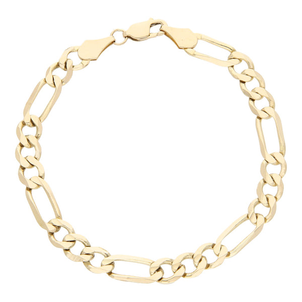 Pulsera de tres eslabones por uno en oro amarillo 14 kilates.
