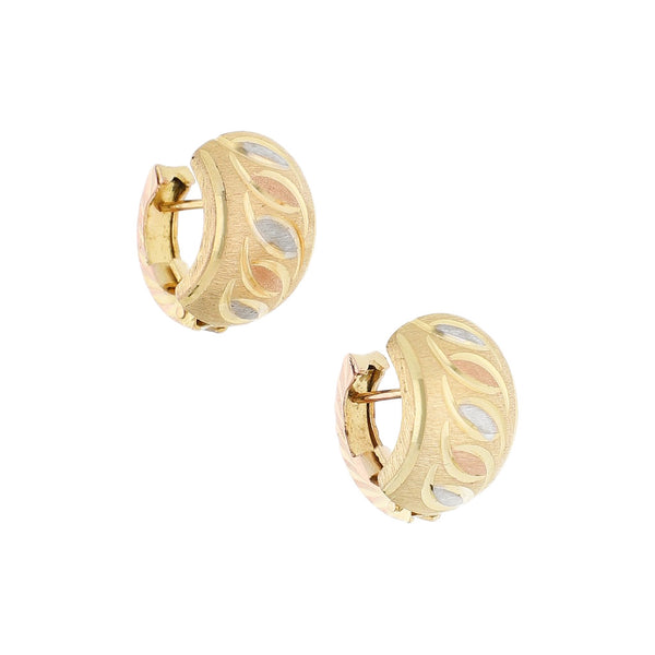 Arracadas facetadas en oro amarillo 14 kilates.