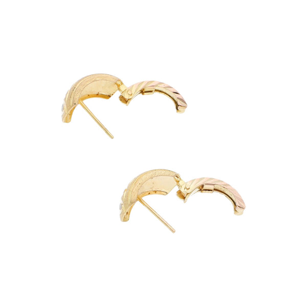 Arracadas facetadas en oro amarillo 14 kilates.