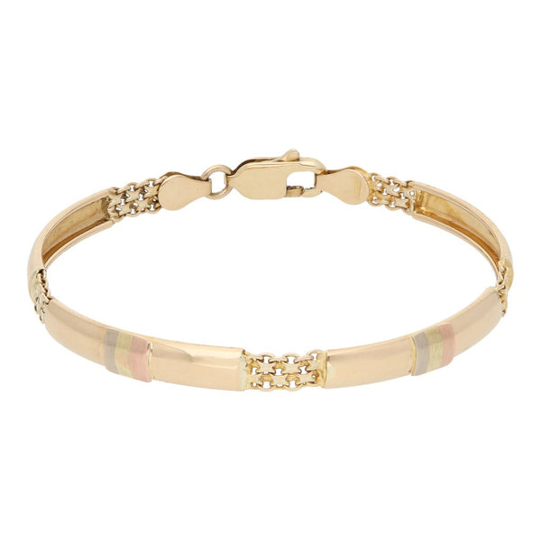 Pulsera eslabón articulado en oro amarillo 14 kilates.