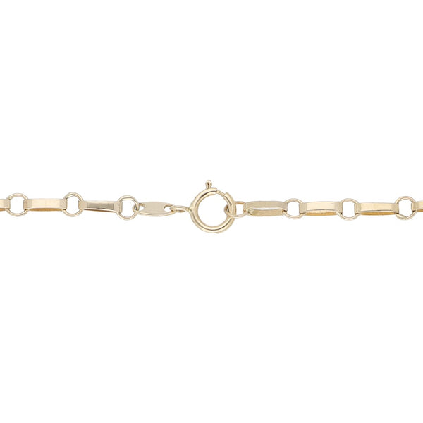 Pulsera eslabón combinado con colgantes motivos de la suerte en oro amarillo 14 kilates.