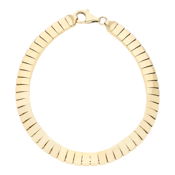 Pulsera eslabón articulado en oro amarillo 14 kilates.