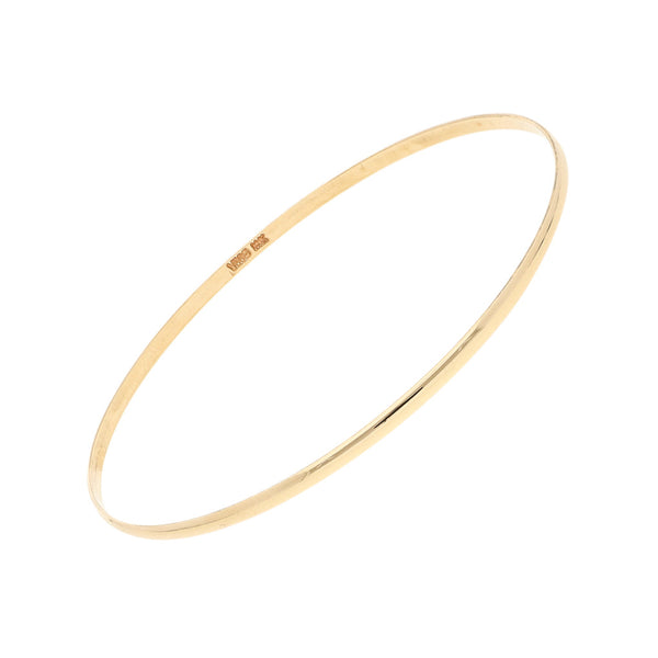 Pulsera de arillo lisa en oro amarillo 14 kilates.