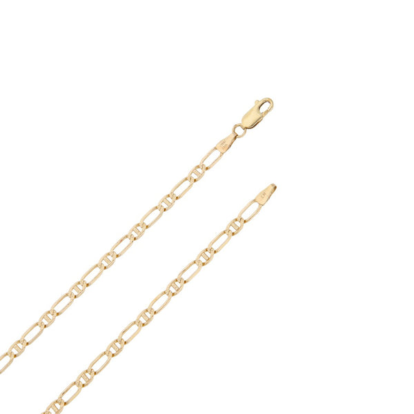 Collar eslabón combinado en oro amarillo 14 kilates.
