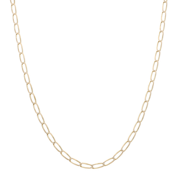 Collar eslabón encontrado platinado en oro amarillo 14 kilates.