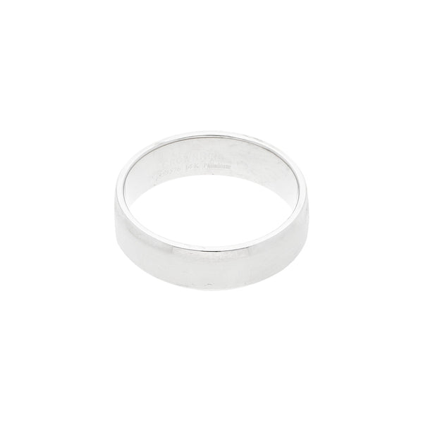 Argolla lisa en oro blanco 14 kilates.