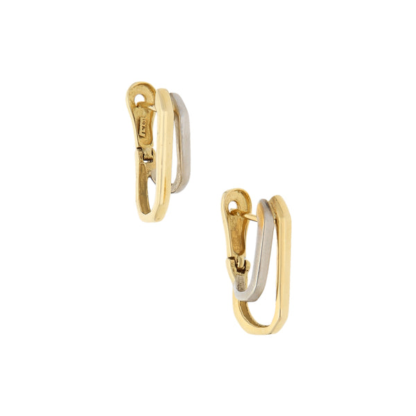 Arracadas diseño especial en oro dos tonos 14 kilates.