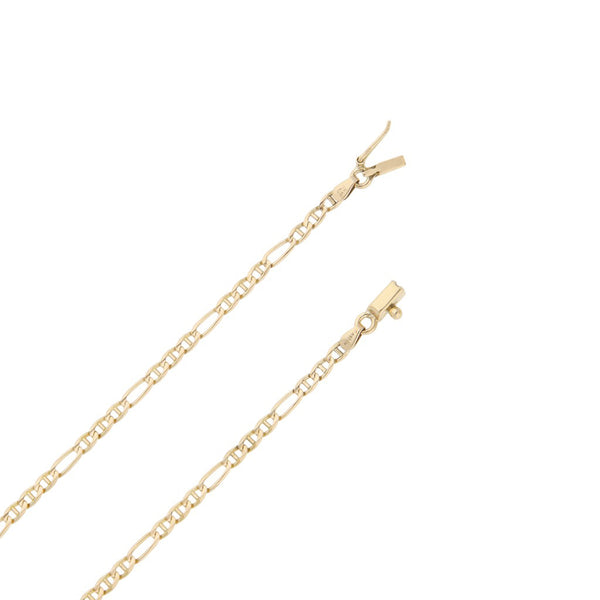 Collar eslabón combinado en oro amarillo 14 kilates.