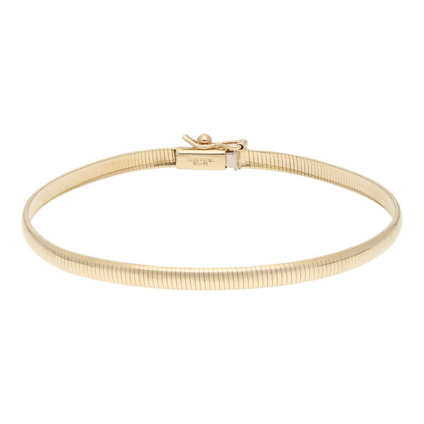 Pulsera eslabón panza de víbora en oro amarillo 14 kilates.
