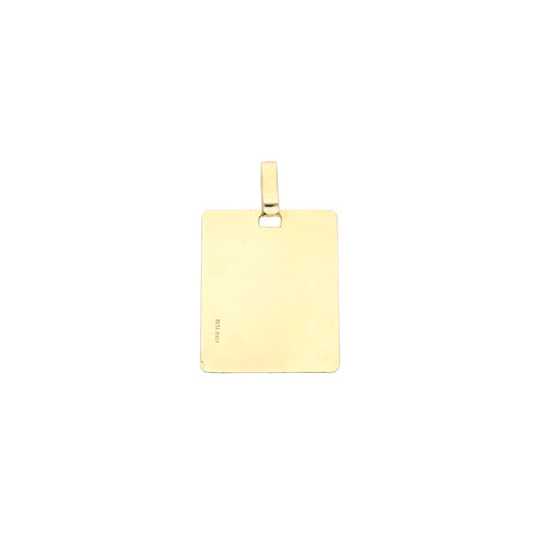 Medalla laminada motivo Divino Rostro en oro amarillo 14 kilates.