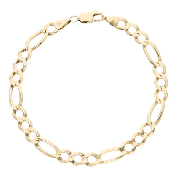 Pulsera de tres eslabones por uno en oro amarillo 14 kilates.
