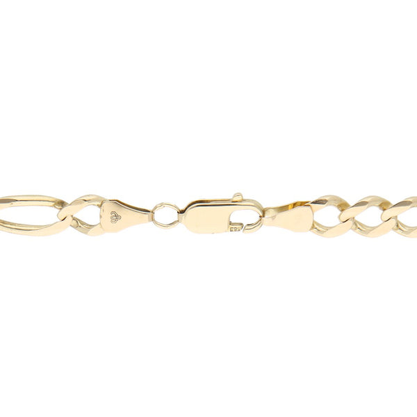 Pulsera de tres eslabones por uno en oro amarillo 14 kilates.