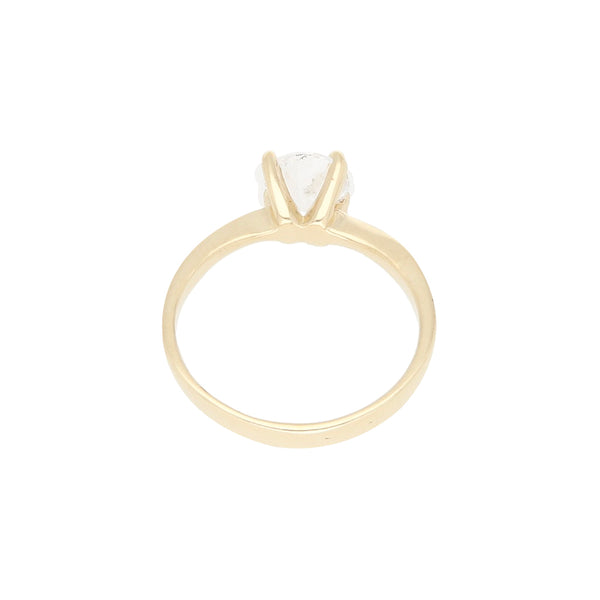 Anillo de compromiso con sintéticos en oro amarillo 14 kilates.