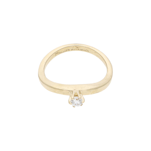 Anillo de compromiso con circonia en oro amarillo 14 kilates.