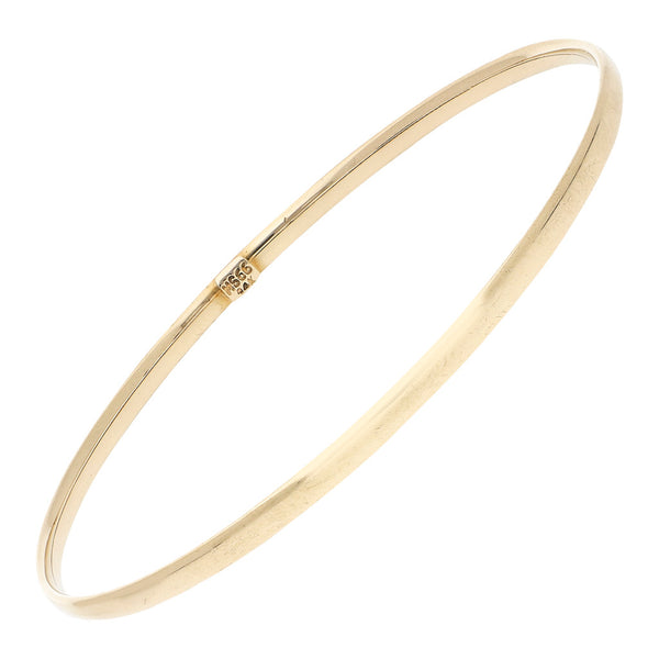 Pulsera de arillo laminada en oro amarillo 14 kilates.