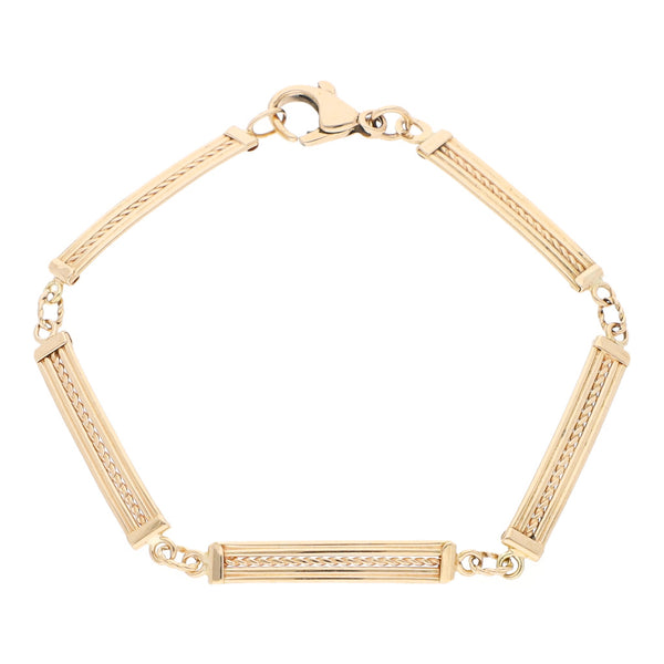 Pulsera eslabón articulado en oro amarillo 14 kilates.