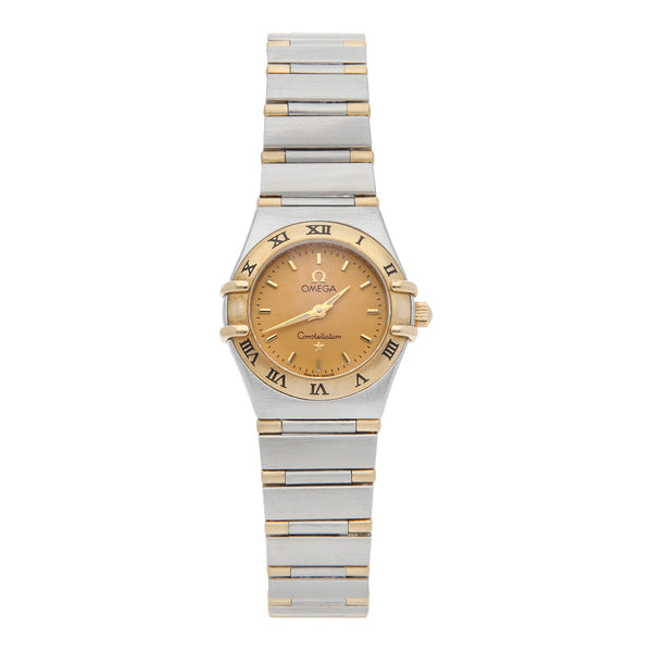 Reloj Omega para dama modelo Constellation vistas en oro amarillo 18 kilates.