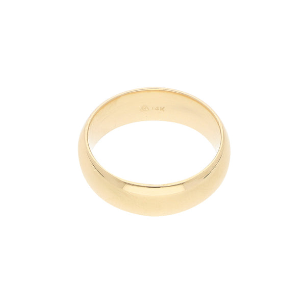 Argolla lisa en oro amarillo 14 kilates.