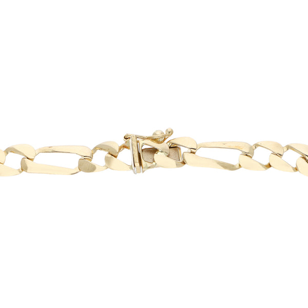 Pulsera de tres eslabones por uno en oro amarillo 14 kilates.