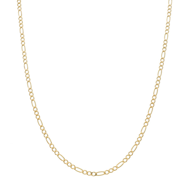 Collar de tres eslabones por uno en oro amarillo 14 kilates.