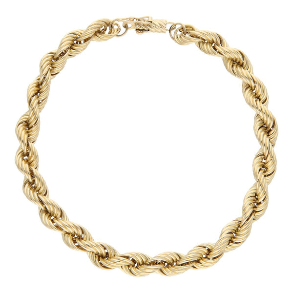 Pulsera eslabón torzal en oro amarillo 14 kilates.