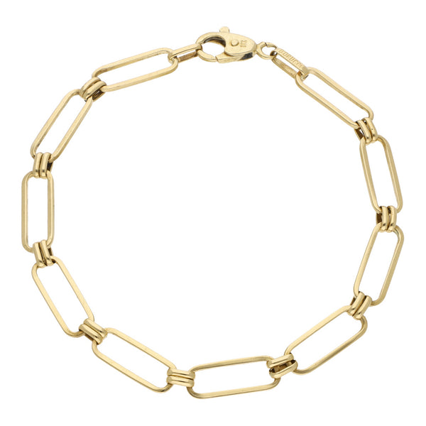 Pulsera eslabón encontrado en oro amarillo 14 kilates.