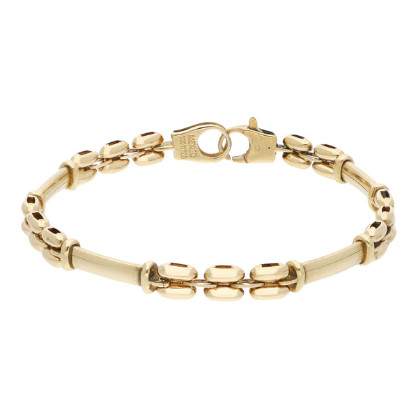 Pulsera eslabón articulado en oro amarillo 14 kilates.