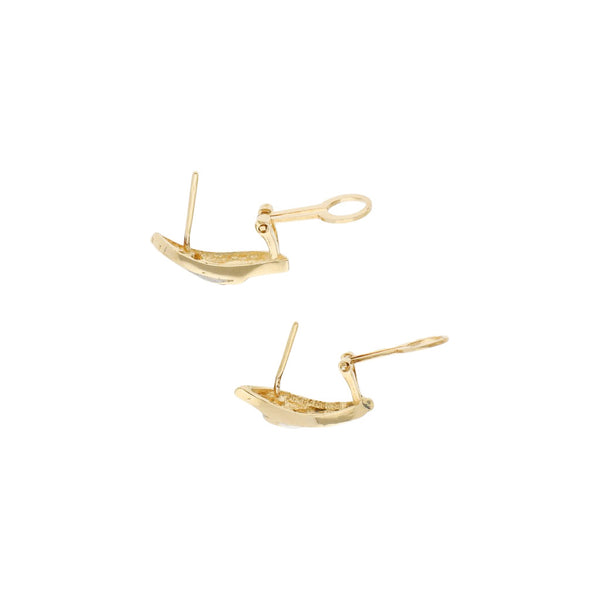 Aretes diseño especial con sintéticos en oro amarillo 14 kilates.
