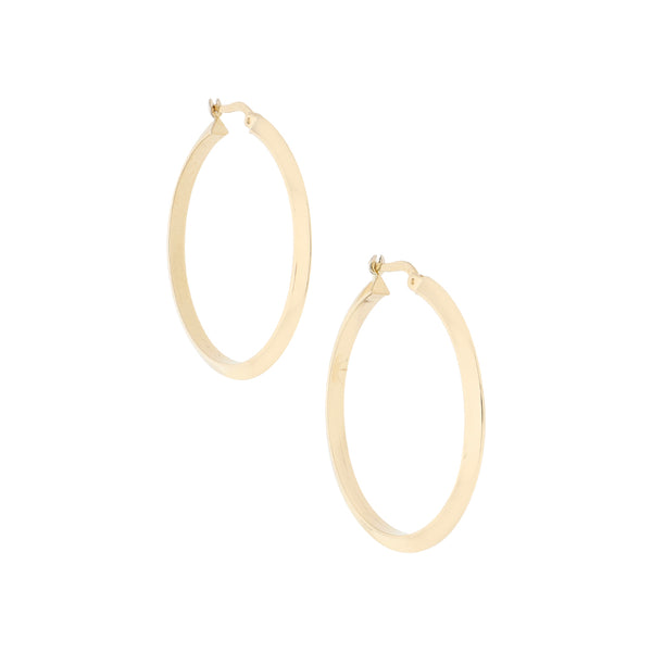 Arracadas lisas en oro amarillo 14 kilates.