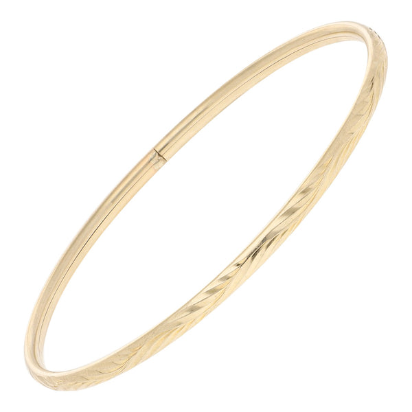 Pulsera de arillo hueca en oro amarillo 12 kilates.