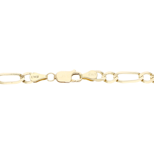 Pulsera de tres eslabones por uno en oro amarillo 14 kilates.