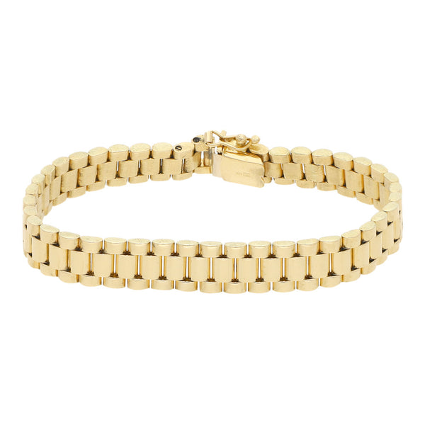 Pulsera eslabón articulado en oro amarillo 14 kilates.