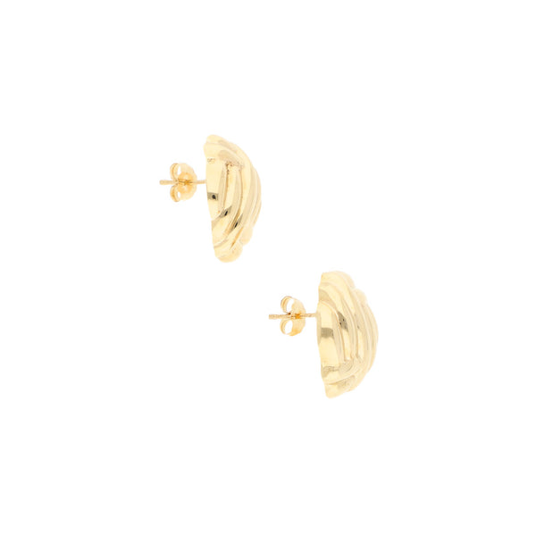 Broqueles huecos en oro amarillo 14 kilates.