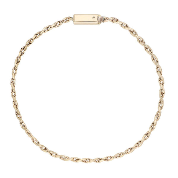 Pulsera eslabón torzal en oro amarillo 14 kilates.