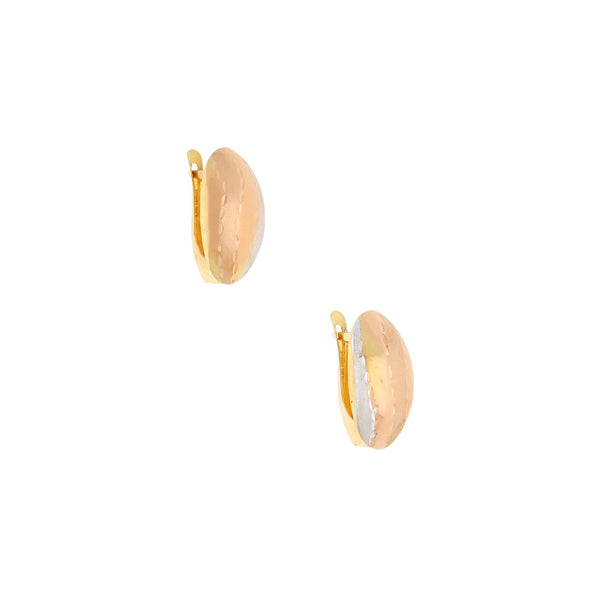 Aretes laminado en oro amarillo 14 kilates.
