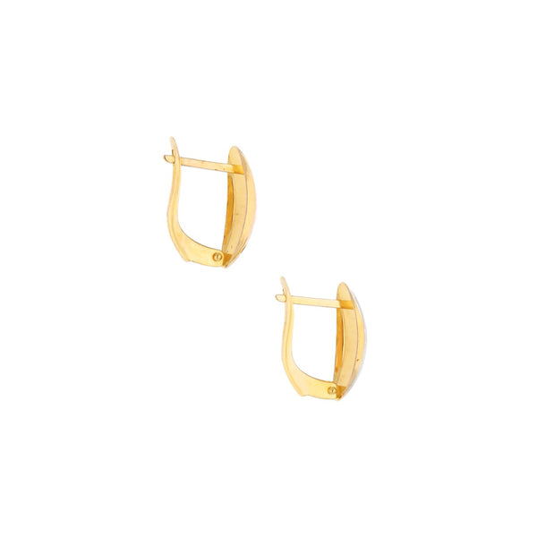 Aretes laminado en oro amarillo 14 kilates.