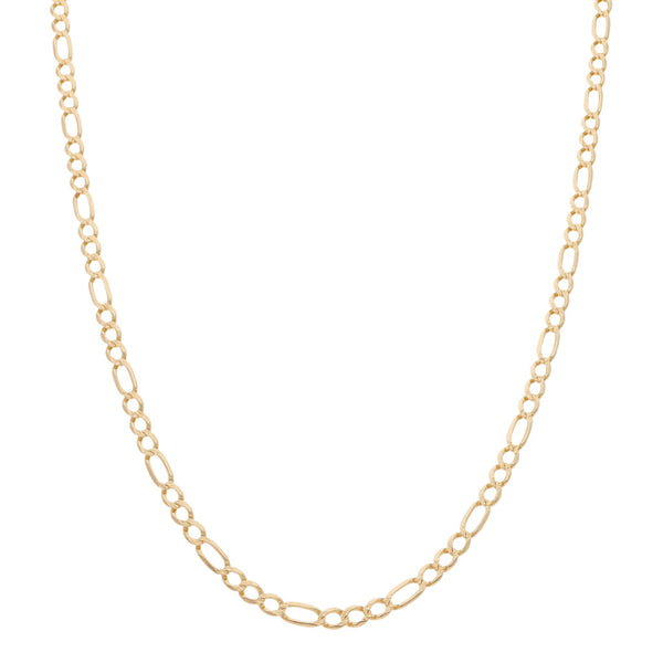 Collar de tres eslabones por uno en oro amarillo 14 kilates.