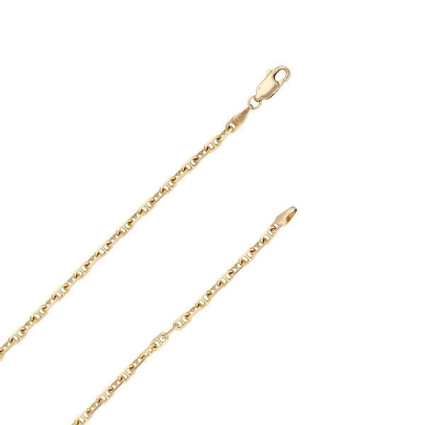 Collar eslabón nudo marino en oro amarillo 14 kilates.