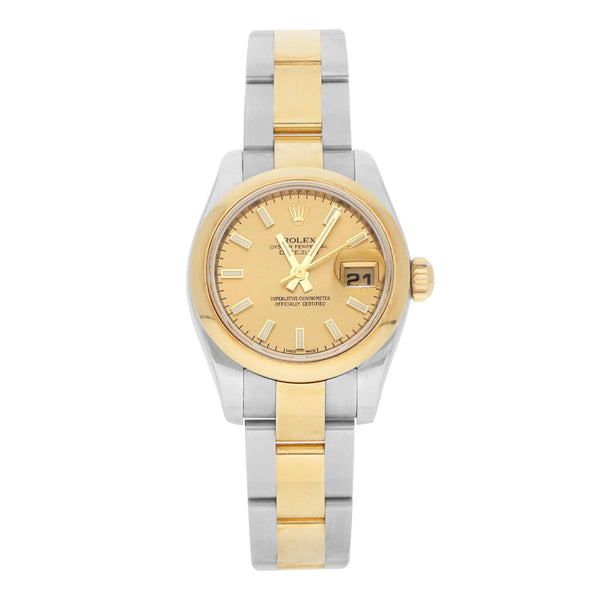 Reloj Rolex para dama Oyster Perpetual DateJust vistas en oro amarillo 18 kilates.